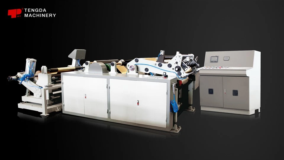 Aluminiumsfolie Papir Singe Shaft Preging og Slitting Machine