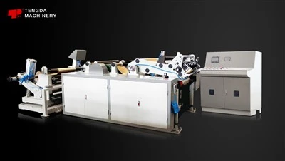 Aluminiumsfolie Papir Singe Shaft Preging og Slitting Machine